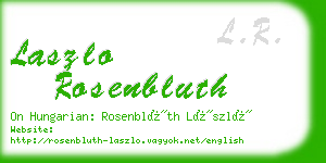 laszlo rosenbluth business card